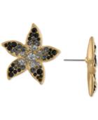Rachel Rachel Roy Gold-tone Ombre Crystal Flower Stud Earrings
