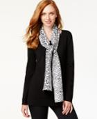 Cable & Gauge Scoop-neck Sweater & Printed Scarf
