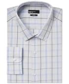 Bar Iii Slim-fit Deep Blue Modern Plaid Dress Shirt, Only At Macy's