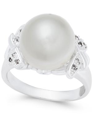 Charter Club Silver-tone Pave & Imitation Pearl Ring, Only At Macy's