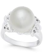 Charter Club Silver-tone Pave & Imitation Pearl Ring, Only At Macy's