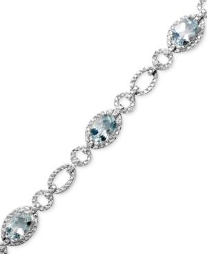 Sterling Silver Bracelet, Aquamarine (5 Ct. T.w.) And Diamond Accent