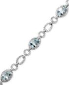 Sterling Silver Bracelet, Aquamarine (5 Ct. T.w.) And Diamond Accent