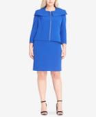Tahari Asl Plus Size Shoulder-cape Skirt Suit