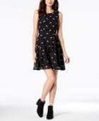 Maison Jules Printed Ruffled Fit & Flare Dress, Created For Macy's