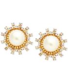 Cultured Freshwater Pearl (7mm) And Diamond (1/5 Ct. T.w.) Stud Earrings In 14k Gold