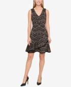 Tommy Hilfiger Shine Printed Ruffle Party Dress