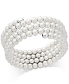 Charter Club Silver-tone Pink Imitation Pearl Coil Bracelet, Only At Macy's