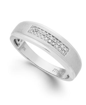Men's Diamond Two-row Band In 10k White Gold (1/10 Ct. T.w.)
