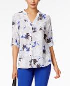 Alfani Tab-sleeve Blouse, Only At Macy's