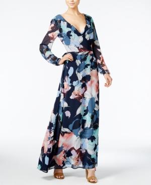 Bar Iii Printed Wrap Maxi Dress, Only At Macy's