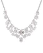 Guess Silver-tone Crystal Starburst Statement Necklace, 18 + 2 Extender