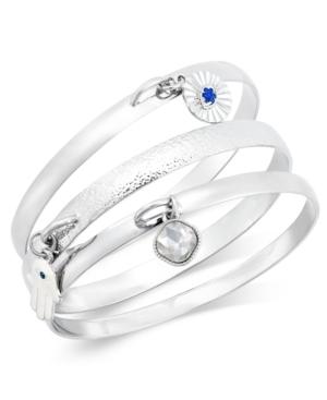 Inc International Concepts Silver-tone Charm Bangle Bracelet Trio, Only At Macy's