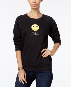 Freeze 24-7 Juniors' Meh Emoji Graphic Sweatshirt