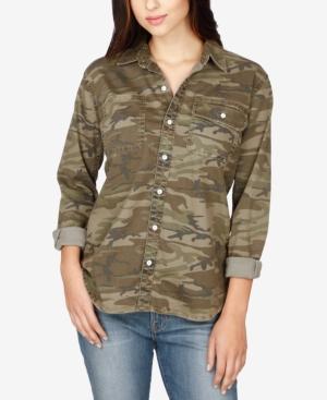 Lucky Brand Denim Camo-print Boyfriend Shirt