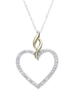 American Heart Association Diamond Pendant (1/10 Ct. T.w.) In 14k Gold And Sterling Silver
