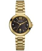 Bulova Women's Diamond Accent Gold-tone Stainless Steel Bracelet Watch 30mm 97p107