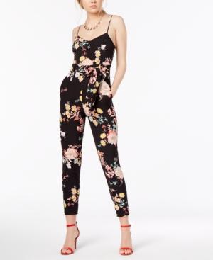 Material Girl Juniors' Printed Cutout Jumpsuit, Created For Macy's