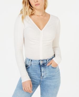 Planet Gold Juniors' Shine Ruched Sweater