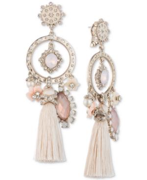 Marchesa Gold-tone Stone, Pave And Tassel Chandelier Earrings