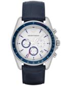 Emporio Armani Men's Chronograph Sigma Blue Leather Strap Watch 44mm Ar6096