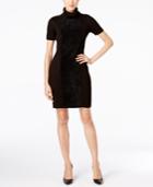 Calvin Klein Faux-suede-front Sweater Dress