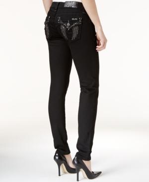 Miss Me Embellished Black Wash Skinny Jeans
