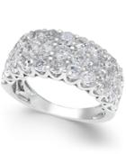 Three-row Diamond Cluster Band (3 Ct. T.w.) In 14k White Gold