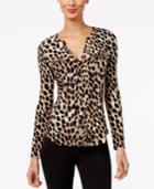Inc International Concepts Printed Zip-detail Top, Created For Macy's