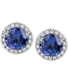 Tanzanite (1-3/4 Ct. T.w.) And Diamond (1/6 Ct. T.w.) Stud Earrings In 14k White Gold