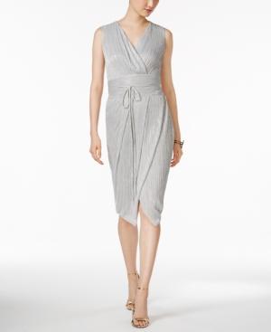 Rachel Rachel Roy Pleated Metallic Wrap Dress