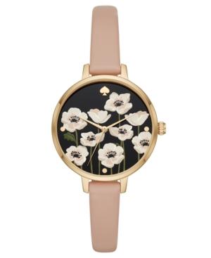 Kate Spade New York Women's Metro Vachetta Leather Strap Watch & Earring Box Set 34mm