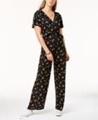 One Hart Juniors' Printed Ruffled Jumpsuit, Created For Macy's
