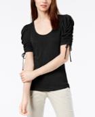 I.n.c. Ribbed Puffed-sleeve T-shirt, Created For Macy's