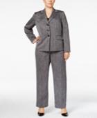 Le Suit Plus Size Three-button Melange Pantsuit