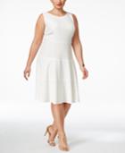 Kasper Plus Size Lace-detail A-line Dress