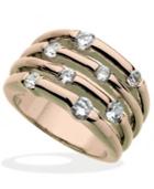 Guess Rose Gold-tone Multirow Crystal Stone Ring