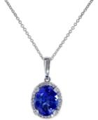 Tanzanite (2-5/8 Ct. T.w.) And Diamond (1/8 Ct. T.w.) Pendant Necklace In 14k White Gold, Created For Macy's