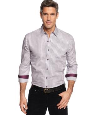 Tasso Elba Madrid Plaid Long-sleeve Shirt