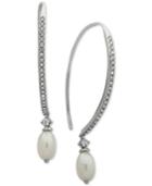 Jenny Packham Silver-tone Imitation Pearl & Crystal Threader Earrings