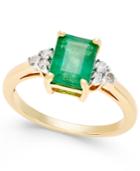 Emerald (1-3/4 Ct. T.w.) And Diamond (1/8 Ct. T.w.) Ring In 14k Gold