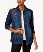 Style & Co Aurora Embroidered Denim Jacket, Created For Macy's