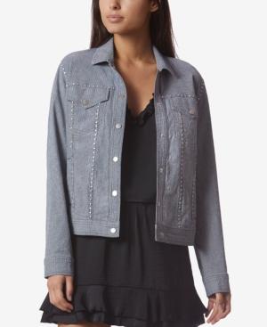 Avec Les Filles Railroad-striped Denim Jacket