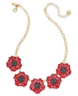 Kate Spade New York Gold-tone Enamel & Stone Poppy Statement Necklace