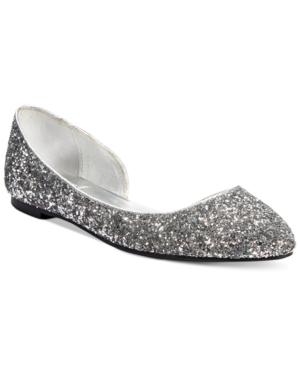 Material Girl Izzy D'orsay Glitter Flats, Only At Macy's Women's Shoes