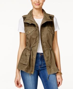 American Rag Printed-trim Parka Vest, Only At Macy's