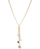 Guess Gold-tone Crystal & Jet Stone Multi-charm Lariat Necklace, 18 + 2 Extender