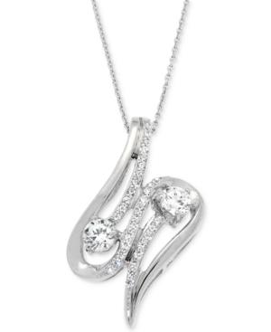 Diamond Squiggle Pendant Necklace (1/2 Ct. T.w.) In 14k White Gold