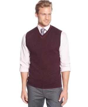 Tasso Elba Big And Tall Solid Sweater Vest, Only At Macy's