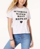 Mighty Fine Juniors' Sunshine Striped Graphic T-shirt